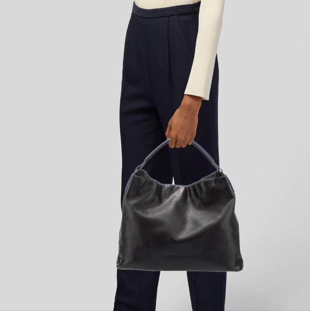 Lambertson Truex Classic Leather Hobo Bag in Dark Brown - Picture 9 of 12